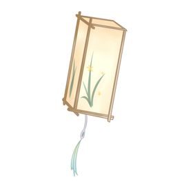 灯笼古风水墨水彩意境合成素材