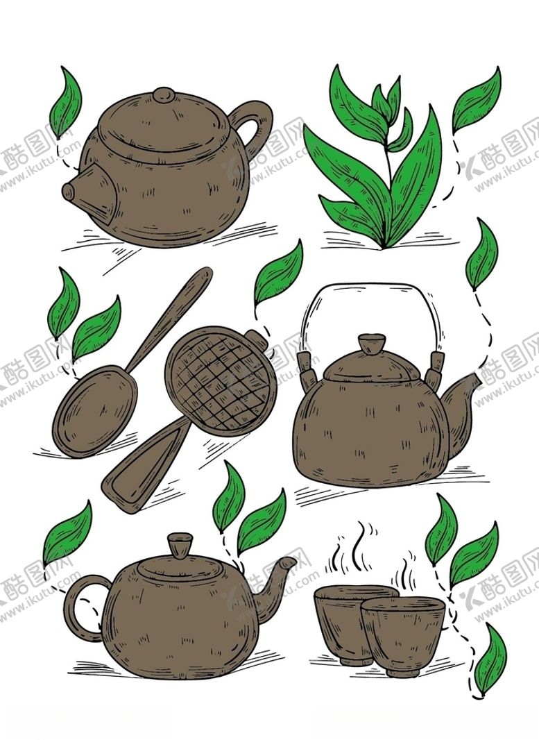 编号：28405105180143429285【酷图网】源文件下载-茶壶茶叶茶道茶艺术装饰