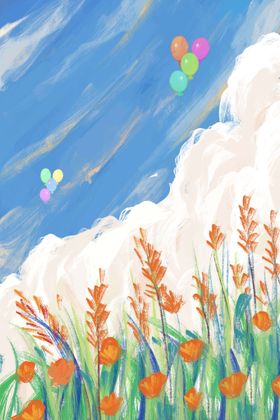 小清新简约创意海报图片艺术插画女孩