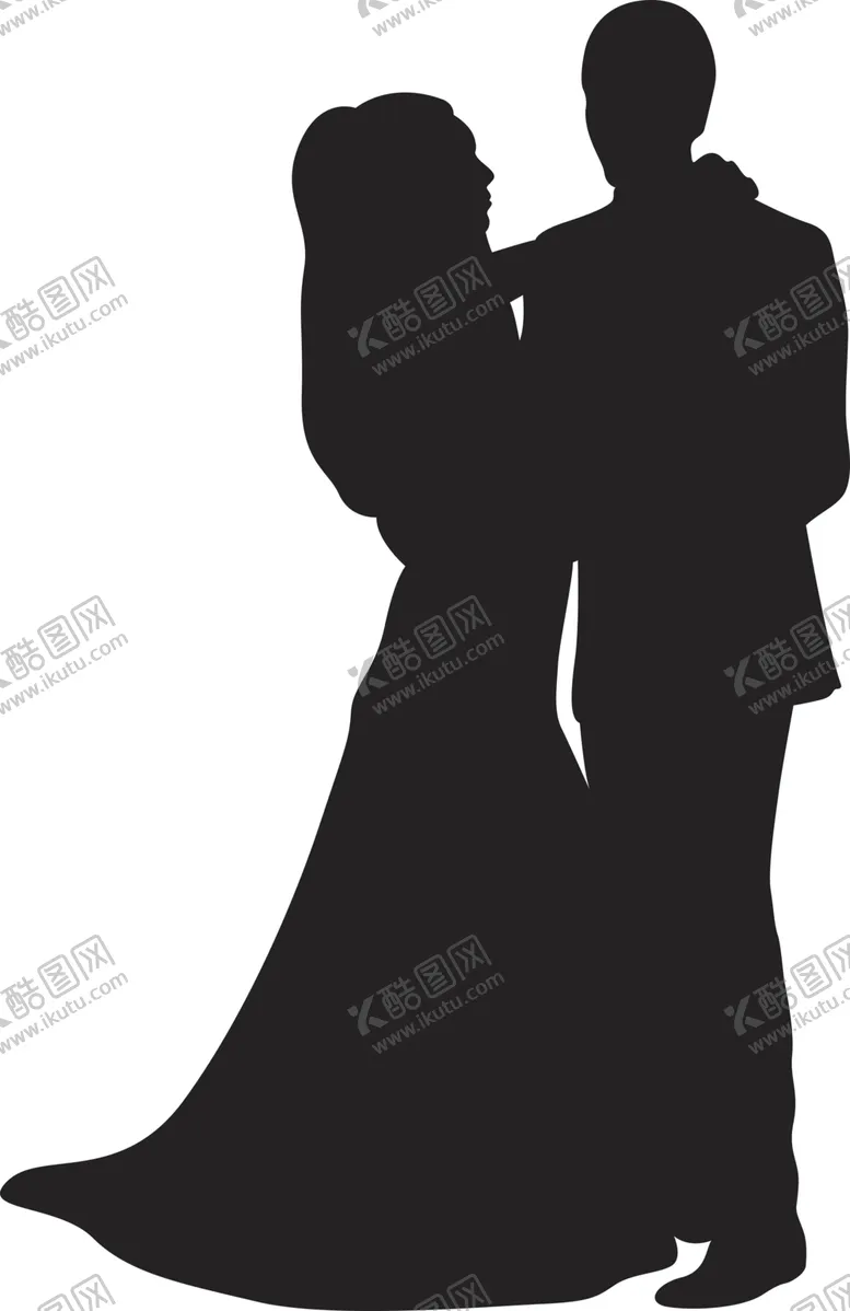 编号：42047104082156025969【酷图网】源文件下载-婚纱人物剪影
