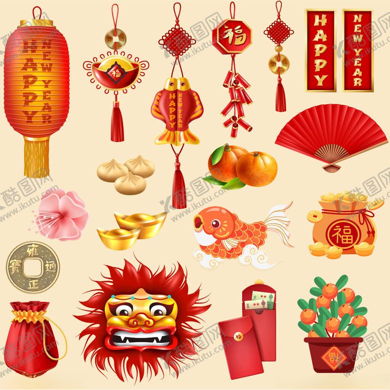 编号：98928002041803547623【酷图网】源文件下载-春节图标