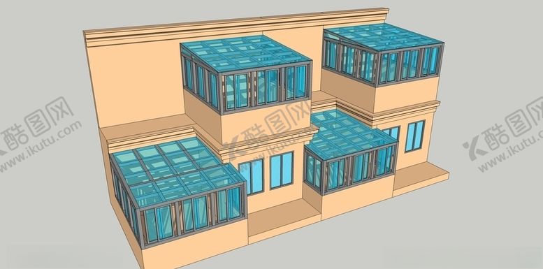 编号：59098210012113102193【酷图网】源文件下载-联排别墅阳光房