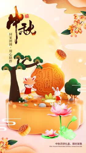 中秋佳节海报喜迎传统日明月晚会