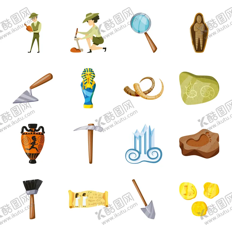 编号：41937610121000399287【酷图网】源文件下载-考古插画素材