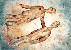 手绘插画复古星座图星座画