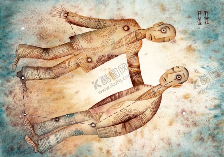 手绘插画复古星座图星座画壁装饰墙