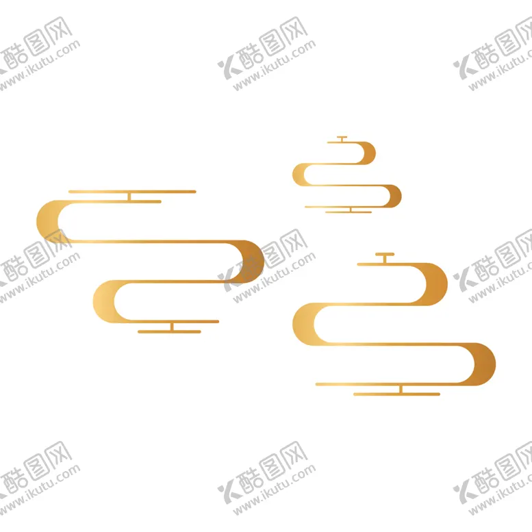 编号：51244904220615005292【酷图网】源文件下载-中国风金色祥云PNG免扣素材