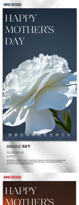 母亲节海报温馨花朵系列公历日