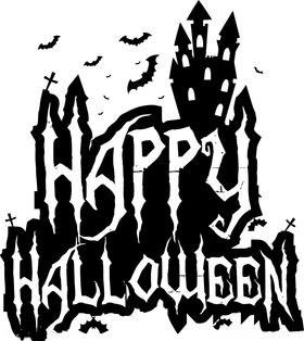 万圣节快乐城堡插画