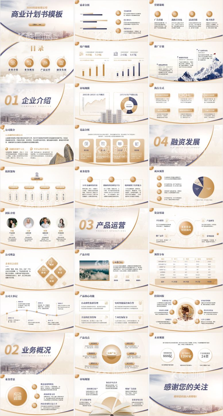 编号：68046911230925114907【酷图网】源文件下载-高端商务风商业项目计划书PPT