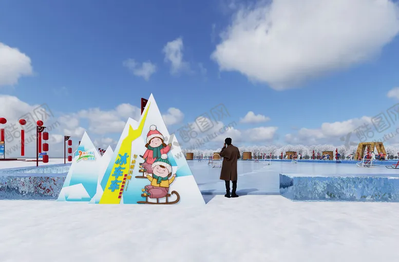 编号：55708902231130002831【酷图网】源文件下载-冰雪嘉年华冰车车打卡门