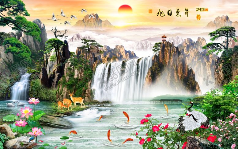 编号：20292605030348296110【酷图网】源文件下载-流水生财背景