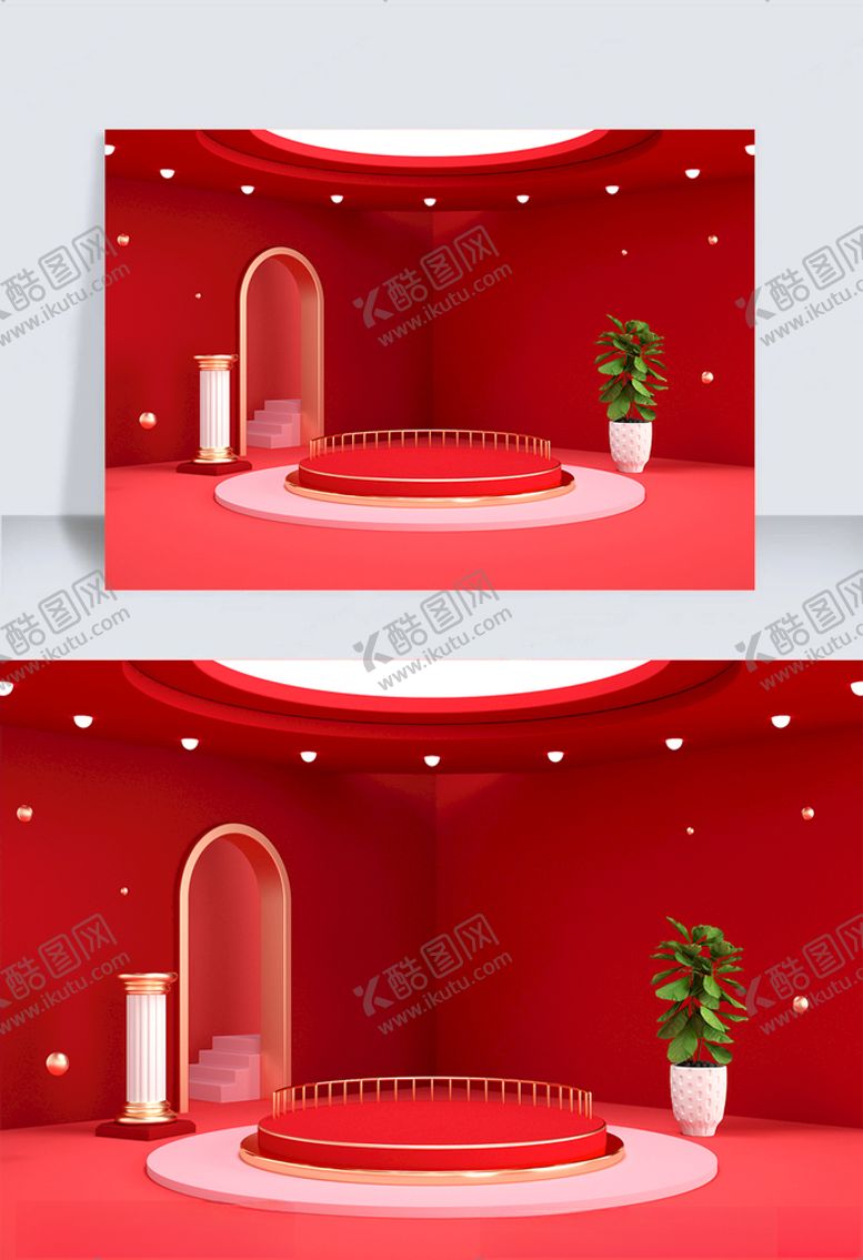 编号：35145104070227283509【酷图网】源文件下载-C4D电商海报banner背景
