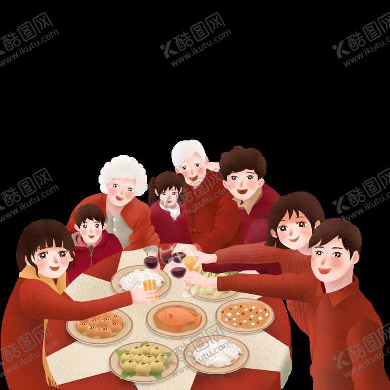 编号：97623809161810399231【酷图网】源文件下载-一家人吃饭