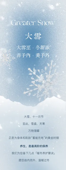 美业大雪简约公众号推文长图