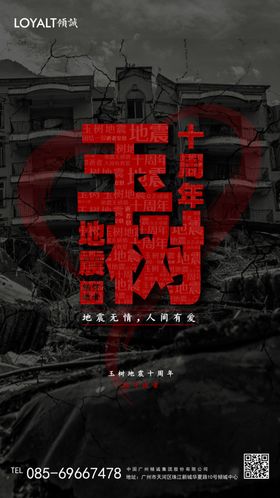 地震10周年海报玉树山