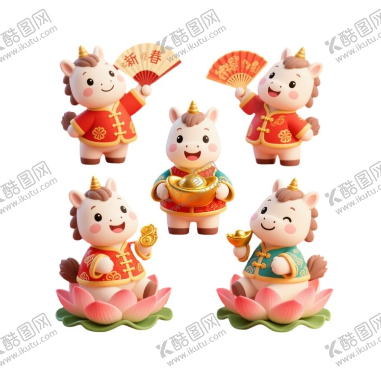 编号：91836707040834041618【酷图网】源文件下载-马年可爱