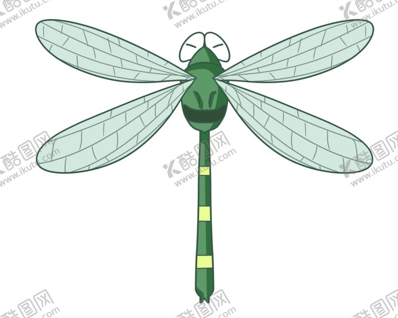 编号：45428505122331141774【酷图网】源文件下载-夏日绿色昆虫蜻蜓插画