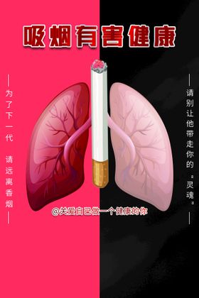 吸烟有害健康社会公益海报素材