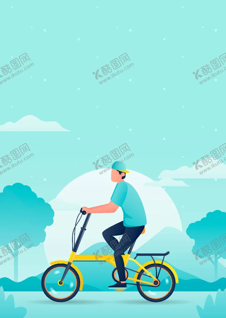 编号：74361810090053310175【酷图网】源文件下载-骑自行车的人插画
