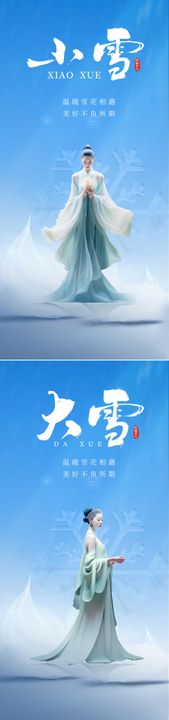 医美小雪大雪节气海报