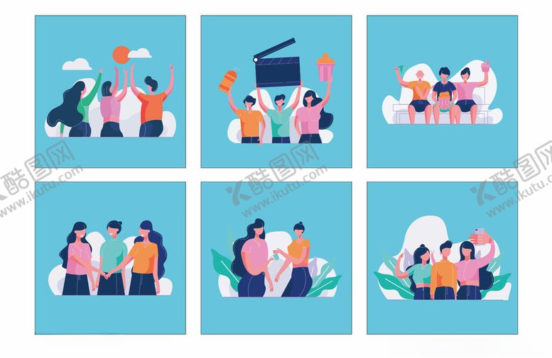 编号：47383111020059433620【酷图网】源文件下载-家庭温馨时刻插画集合