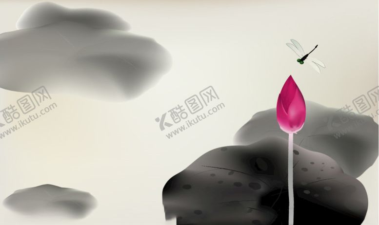编号：30472809281513266946【酷图网】源文件下载-水墨风荷花图片