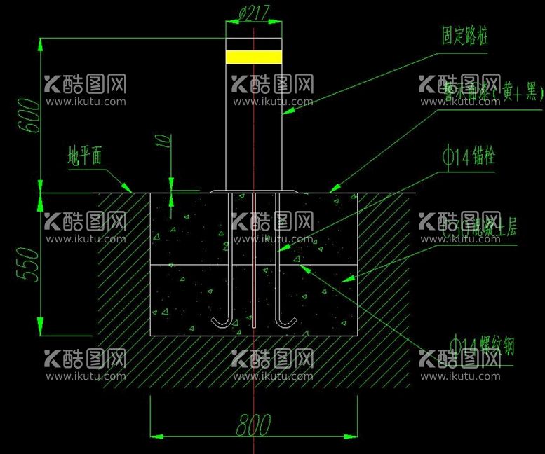 编号：34897910151051342727【酷图网】源文件下载-固定桩施工地基示意图CAD