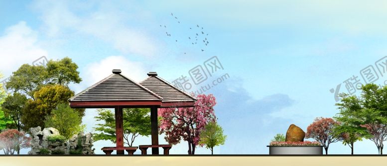 编号：84946904092149399928【酷图网】源文件下载-亭子立面效果图
