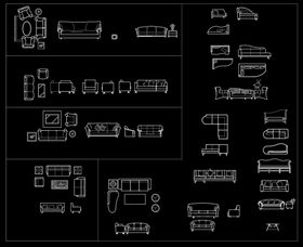 CAD户型布置平面立面家具