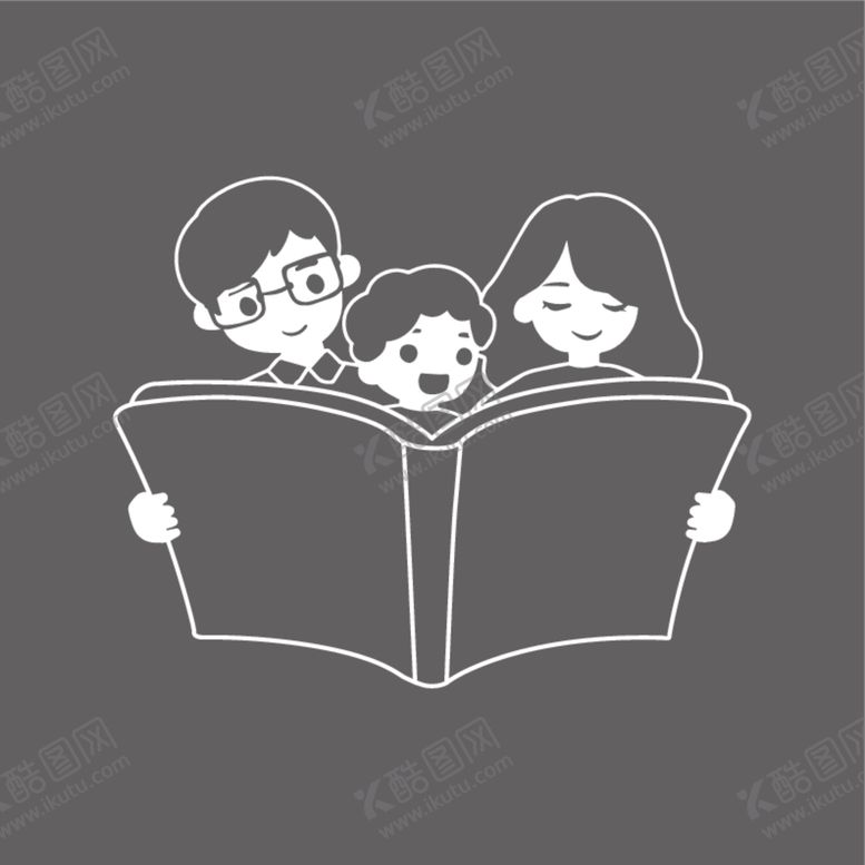 编号：44759801251100156395【酷图网】源文件下载-一家三口看书
