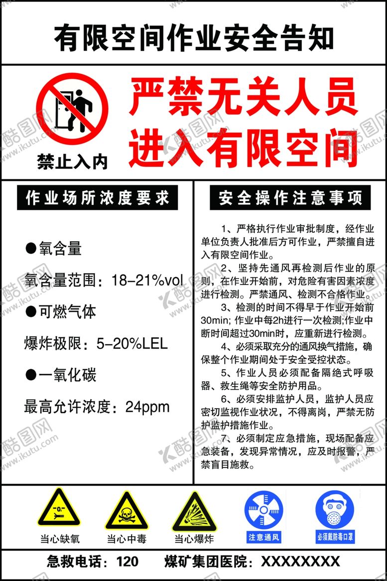编号：38587006250331036631【酷图网】源文件下载-有限空间作业安全告知