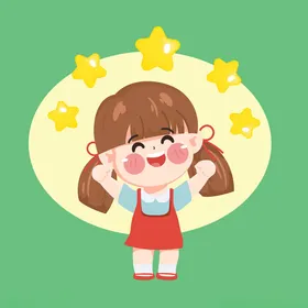 卡通小女孩