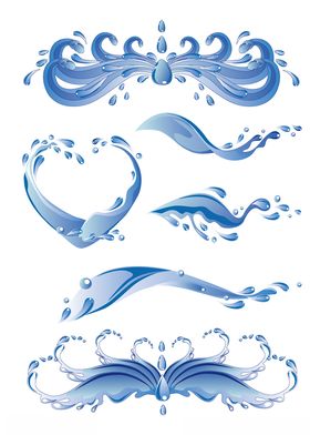 水波浪动态流动液体水花