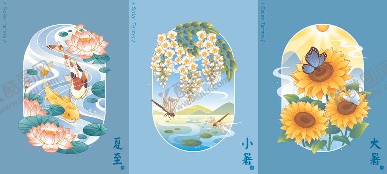 编号：83584809211743052167【酷图网】源文件下载-唯美花卉插画艺术作品四季插画