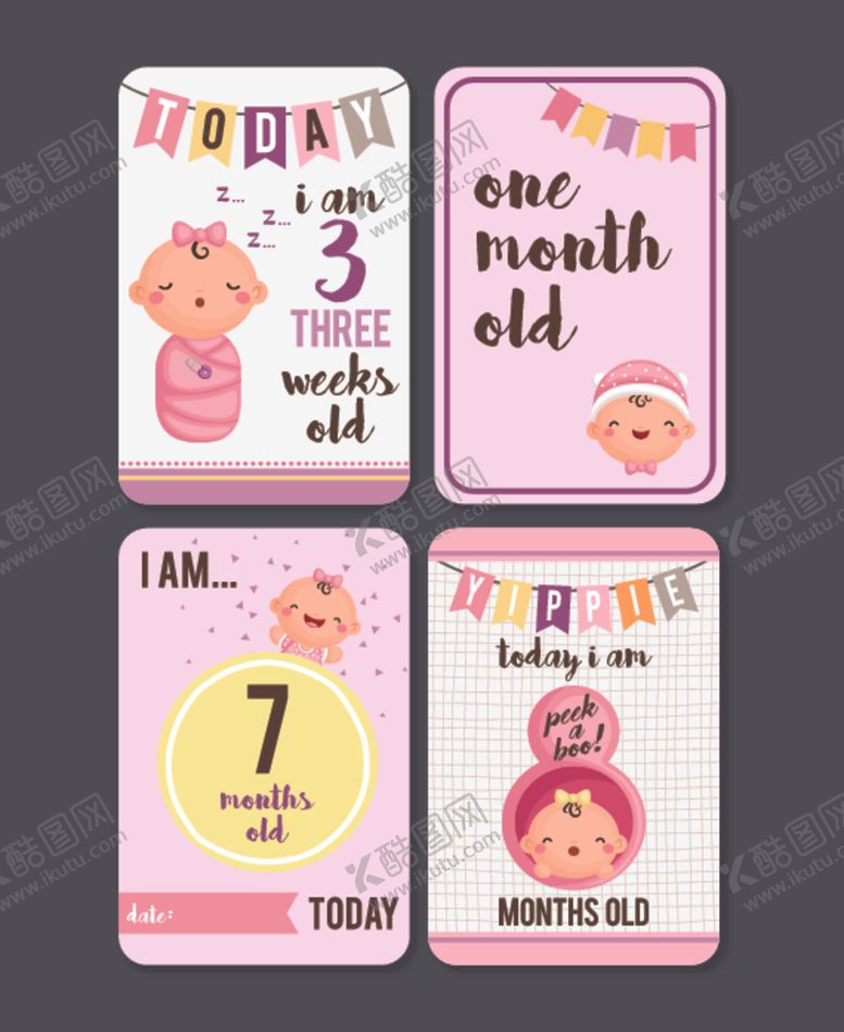 编号：88274811021507441373【酷图网】源文件下载-宝宝月龄卡展示