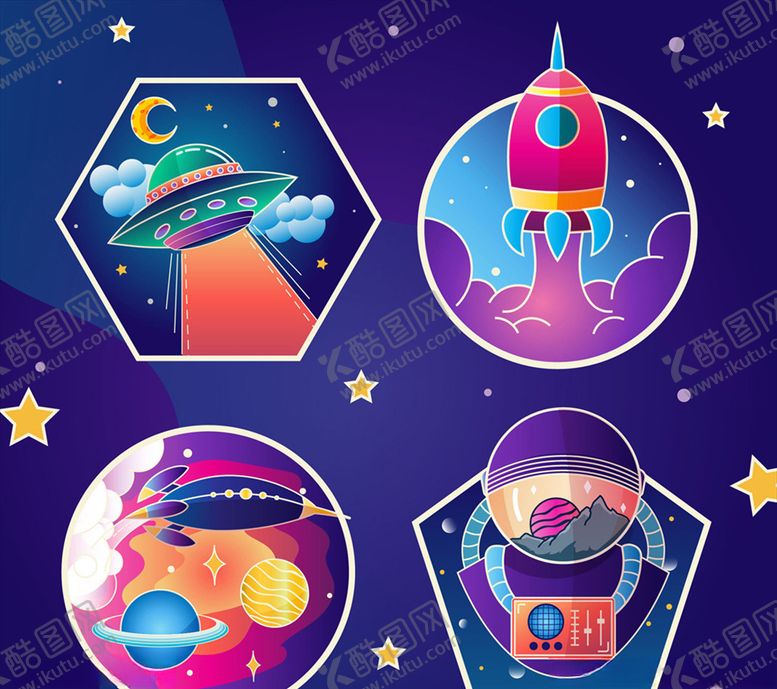 编号：76738110031520051997【酷图网】源文件下载-太空元素标签