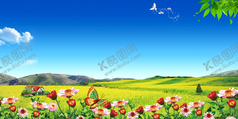 编号：92735110120256578206【酷图网】源文件下载-蓝天白云背景  