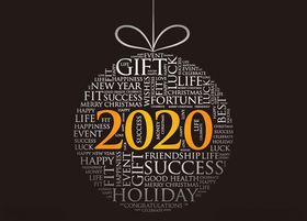 创意新年2020矢量艺术字元素