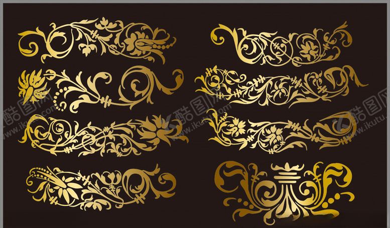 编号：85511610281815084471【酷图网】源文件下载-金色花纹花边边框角花
