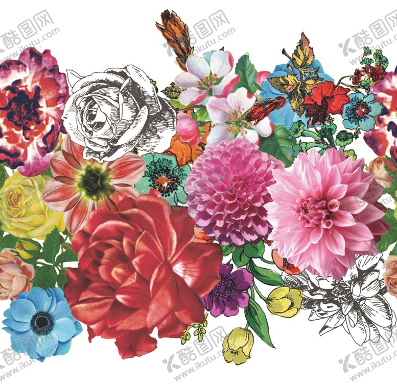 编号：68827609211255572642【酷图网】源文件下载-手绘花卉定位