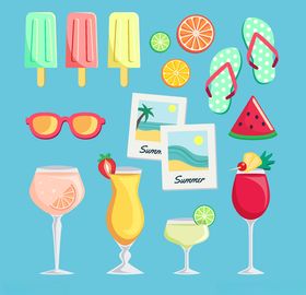 夏日元素度假酷爽图标