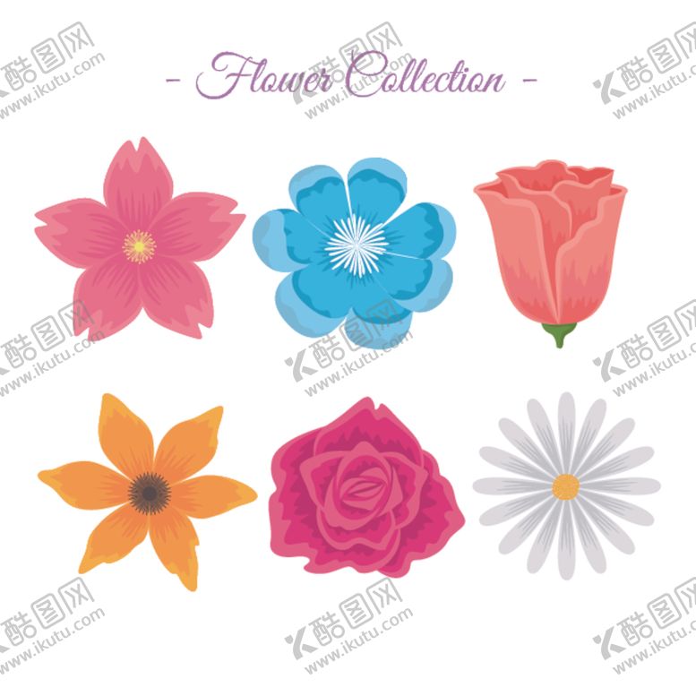 绿植花卉儿童画画动漫卡通矢量朵