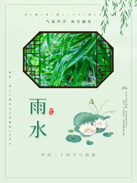 雨水节海报展板素材时宣传单背景