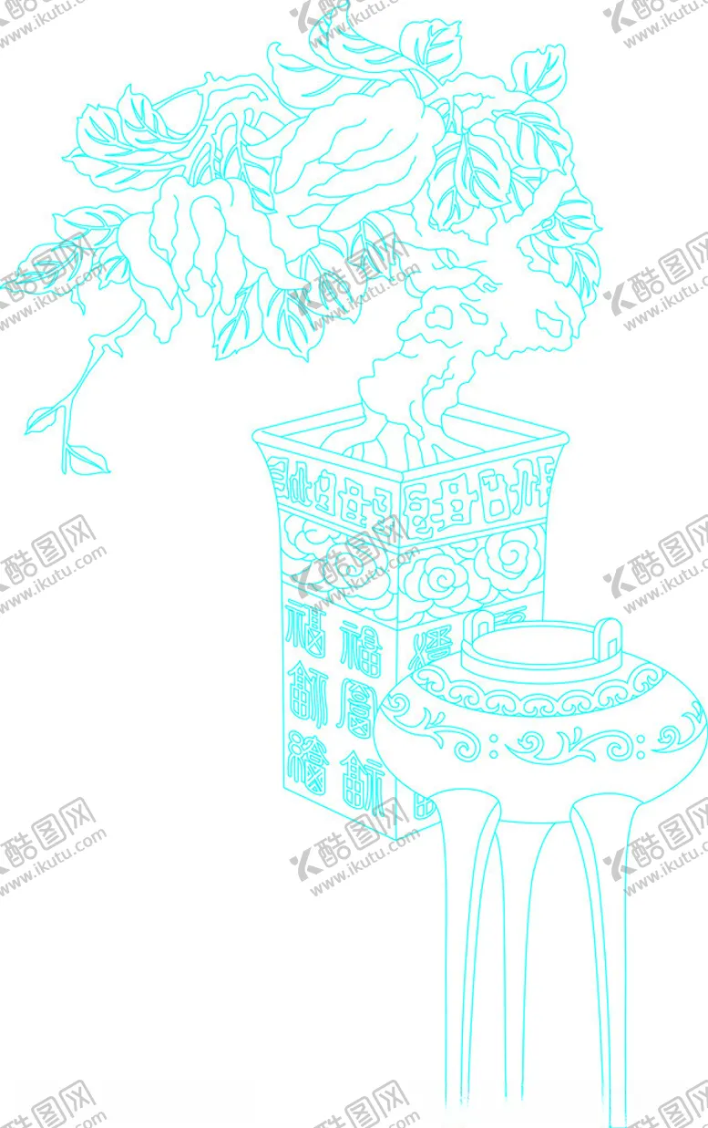 编号：58281312130253111955【酷图网】源文件下载-青花牡丹