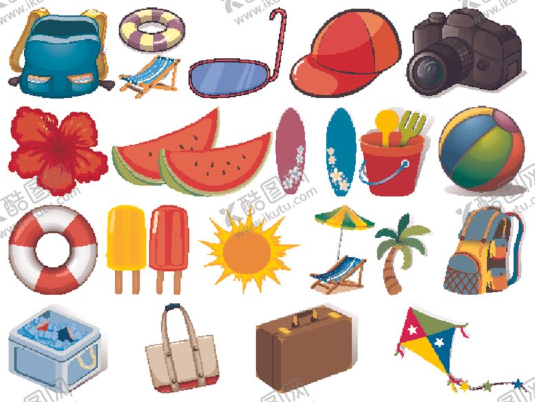 编号：12797409220830462112【酷图网】源文件下载-卡通夏天素材