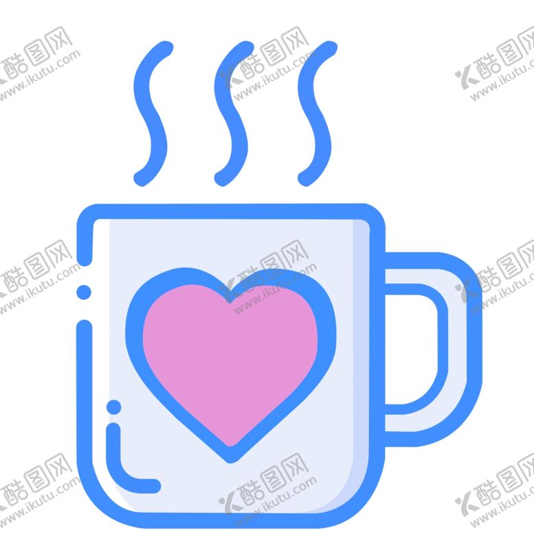 编号：35134801190648184038【酷图网】源文件下载-蓝色小红心杯子