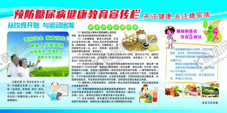 编号：58600609280206132005【酷图网】源文件下载-预防糖尿病宣传栏