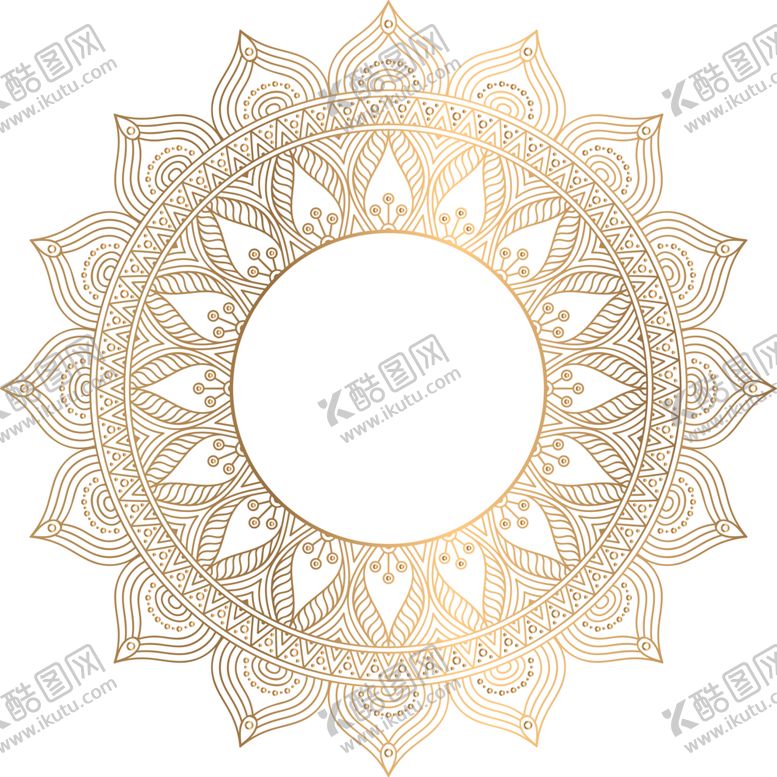 编号：14180502091352145045【酷图网】源文件下载-金色复古花纹透明底免抠图