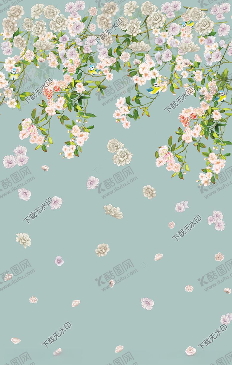 编号：74862109232048251349【酷图网】源文件下载-花鸟印花面料